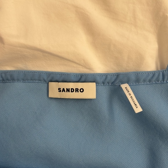 SANDRO Ruched midi dress - light blue - Picture 7 of 10